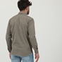 DIRTY LAUNDRY-Ανδρικό πουκάμισο DIRTY LAUNDRY DLMS0621F REGULAR TWILL καφέ γκρι