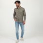 DIRTY LAUNDRY-Ανδρικό πουκάμισο DIRTY LAUNDRY DLMS0621F REGULAR TWILL καφέ γκρι