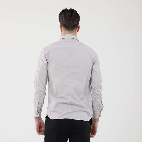 DIRTY LAUNDRY-Ανδρικό πουκάμισο DIRTY LAUNDRY DLMS0621F REGULAR TWILL λευκό πάγου