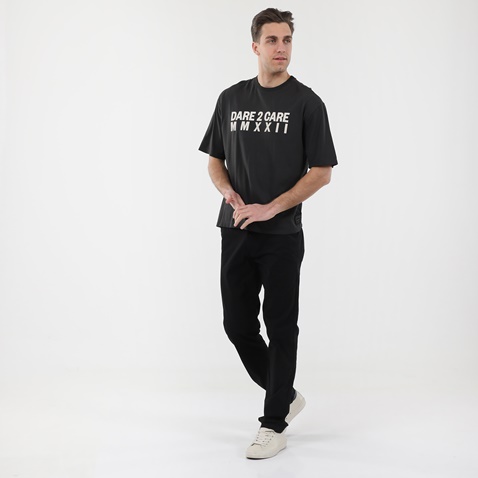 DIRTY LAUNDRY-Ανδρικό oversized t-shirt DIRTY LAUNDRY DLMT2121F D2C ανθρακί