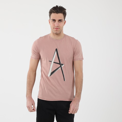 DIRTY LAUNDRY-Ανδρικό t-shirt DIRTY LAUNDRY DLMT2221F ALPHA ροζ