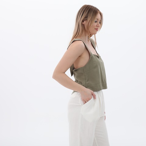 ATTRATTIVO-Γυναικείο cropped top ATTRATTIVO 9914750 χακί