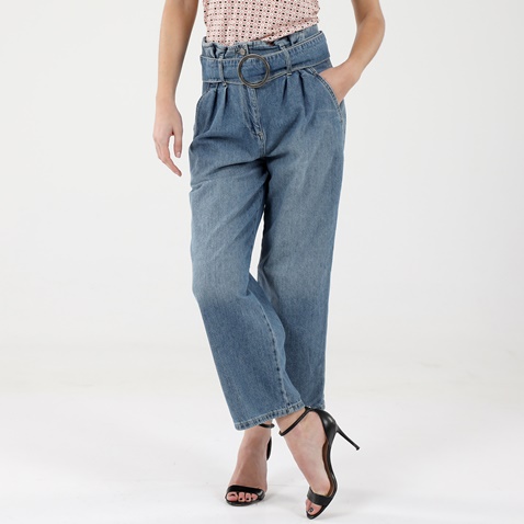 'ALE-Γυναικείο cropped jean παντελόνι 'ALE 8914281 μπλε