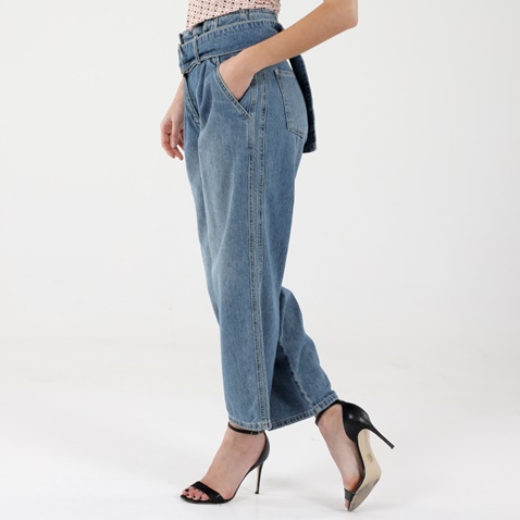 'ALE-Γυναικείο cropped jean παντελόνι 'ALE 8914281 μπλε