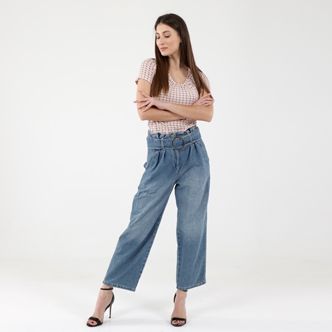 'ALE-Γυναικείο cropped jean παντελόνι 'ALE 8914281 μπλε