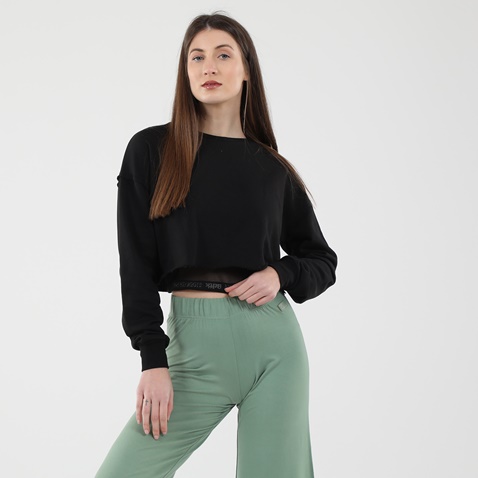 BODYTALK-Γυναικεία cropped μπλούζα BODYTALK 1212-903020 BDTKW LOOSE μαύρη