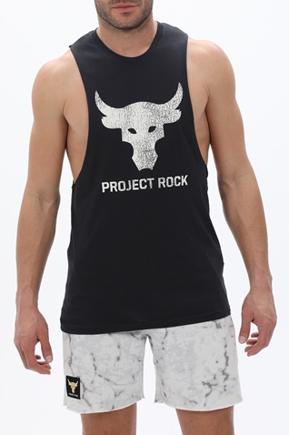 UNDER ARMOUR-Ανδρικό tank t-shirt 1373787 UA PJT ROCK BRAHMA BULL μαύρο