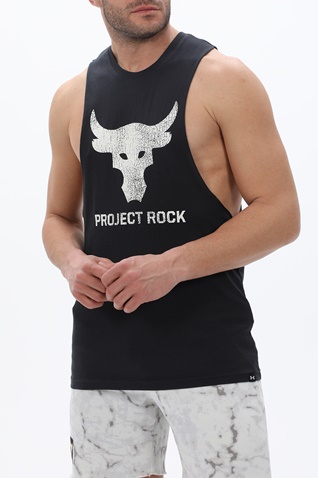 UNDER ARMOUR-Ανδρικό tank t-shirt 1373787 UA PJT ROCK BRAHMA BULL μαύρο