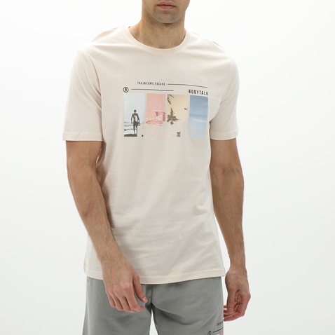 BODYTALK-Ανδρικό t-shirt BODYTALK 1231-953428 εκρού