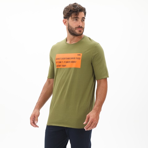 BODYTALK-Ανδρικό t-shirt BODYTALK 1221-955628 λαδί