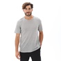 DIRTY LAUNDRY-Ανδρικό λινό t-shirt DIRTY LAUNDRY DLMT000262 PURE LINEN OPEN STICHES TEE γκρι