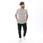 DIRTY LAUNDRY-Ανδρικό λινό t-shirt DIRTY LAUNDRY DLMT000262 PURE LINEN OPEN STICHES TEE γκρι