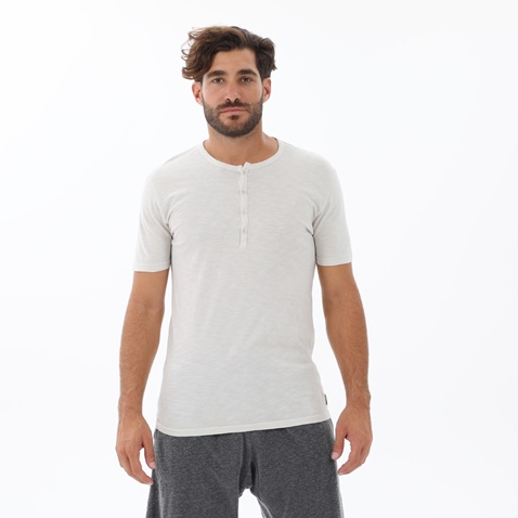 DIRTY LAUNDRY-Ανδρικό t-shirt DIRTY LAUNDRY DLMT000331 FRONT PLACKET SLUB TEE γκρι