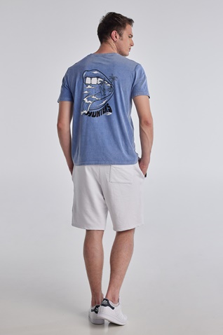 BLUE HUNTER-Ανδρικό t-shirt BLUE HUNTER 22003010218 BEACH LIFE μπλε