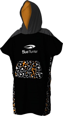 BLUE HUNTER-Unisex πόντσο παραλίας BLUE HUNTER 23003430100 WILD μα'υρο γκρι