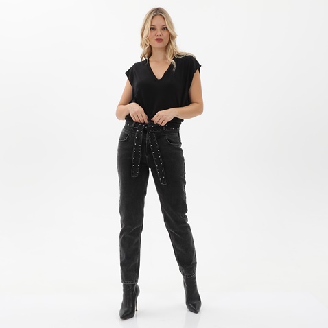 ATTRATTIVO-Γυναικείο mom's fit jean παντελόνι ATTRATTIVO 9912316 μαύρο