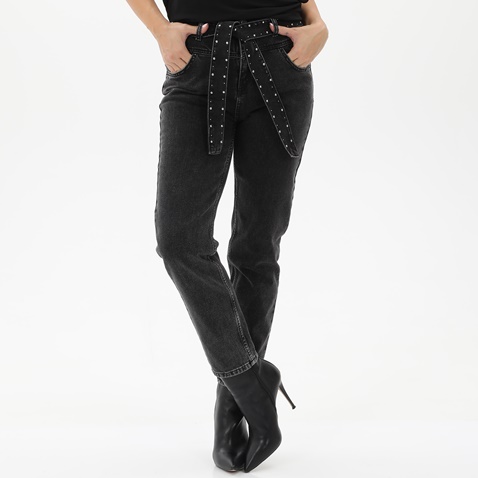 ATTRATTIVO-Γυναικείο mom's fit jean παντελόνι ATTRATTIVO 9912316 μαύρο