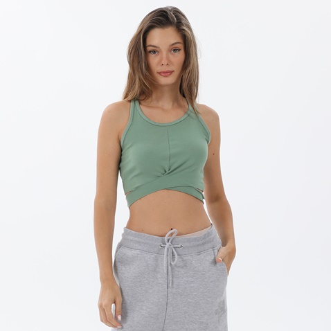 BODYTALK-Γυναικείο αθλητικό cropped top BODYTALK 1212-902020 πράσινο