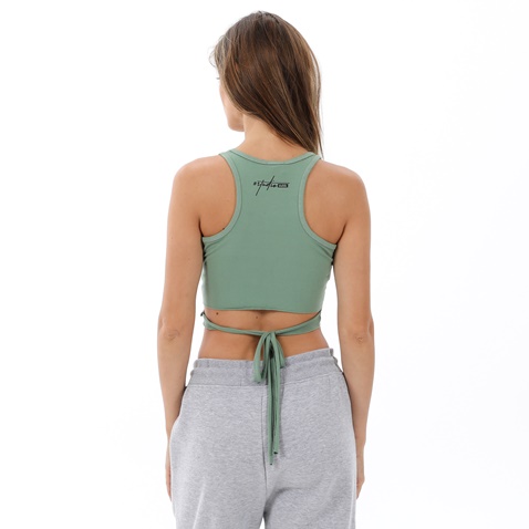 BODYTALK-Γυναικείο αθλητικό cropped top BODYTALK 1212-902020 πράσινο