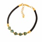 APOXYLO-Γυναικείο βραχιόλι APOXYLO 5039.1 GREEN HEMATITE BLACK μαύρο