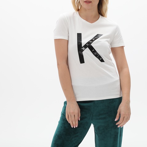 KENDALL+KYLIE-Γυναικείο t-shirt KENDALL+KYLIE KKW.2W1.016.006 λευκό