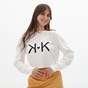 KENDALL+KYLIE-Γυναικεία cropped μπλούζα KENDALL+KYLIE KKW.2W1.016.022 HEART LOGO λευκή