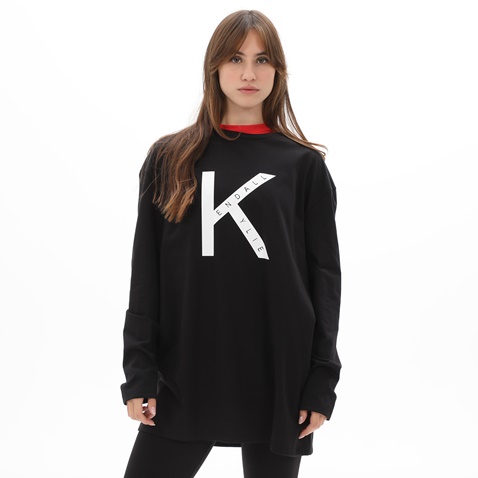 KENDALL+KYLIE-Γυναικείο μακρυμάνικο longfit t-shirt KENDALL+KYLIE KKW.2W1.016.025 μαύρο