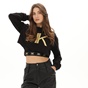 KENDALL+KYLIE-Γυναικεία διπλή cropped φούτερ μπλούζα KENDALL+KYLIE KKW.2W0.016.003 μαύρη