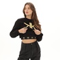 KENDALL+KYLIE-Γυναικεία διπλή cropped φούτερ μπλούζα KENDALL+KYLIE KKW.2W0.016.003 μαύρη