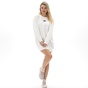 KENDALL+KYLIE-Γυναικείο mini φούτερ φόρεμα KENDALL+KYLIE KKW.2W0.030.006 OVERSIZED λευκό