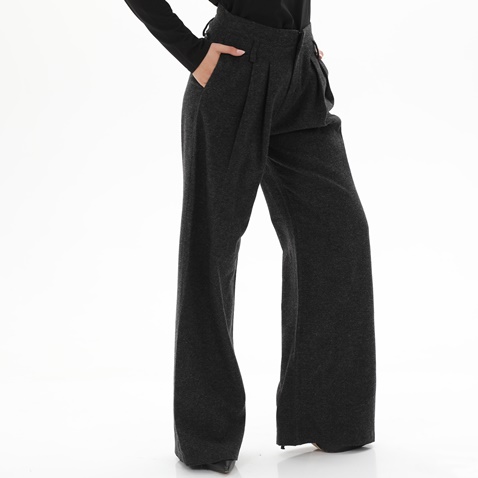 STAFF JEANS-Γυναικεία wide leg παντελόνα STAFF JEANS 60-017.036 SANDY γκρι