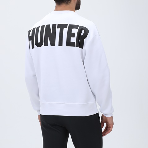 BLUE HUNTER-Unisex φούτερ μπλούζα BLUE HUNTER 24113110702 U HUGE CREW λευκή