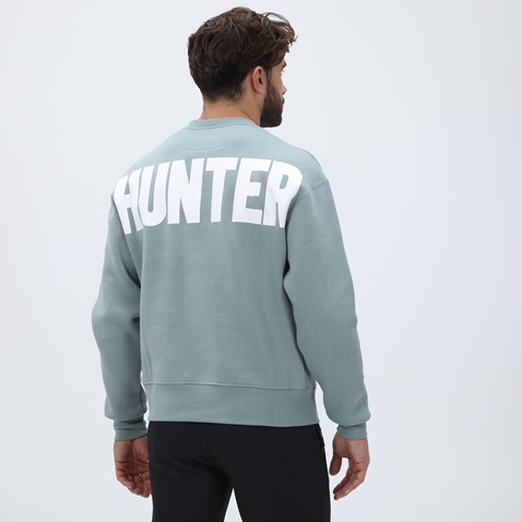 BLUE HUNTER-Unisex φούτερ μπλούζα BLUE HUNTER 24113110723 U HUGE CREW πράσινη