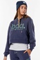 BODY ACTION-Γυναικεία oversized cropped φούτερ μπλούζα BODY ACTION 061219-01 μπλε