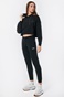 BODY ACTION-Γυναικεία oversized cropped φούτερ μπλούζα BODY ACTION 061219-01 μαύρη