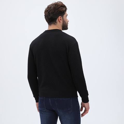 DIRTY LAUNDRY-Ανδρική φούτερ μπλούζα DIRTY LAUNDRY DLMC14W22 Quilted Regular Fit μαύρη