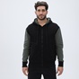 DIRTY LAUNDRY-Ανδρική φούτερ ζακέτα DIRTY LAUNDRY DLMF07W22 Contrasting Full Zip μαύρη χακί