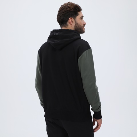 DIRTY LAUNDRY-Ανδρική φούτερ ζακέτα DIRTY LAUNDRY DLMF07W22 Contrasting Full Zip μαύρη χακί