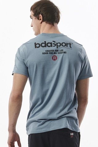 BODY ACTION-Ανδρικό t-shirt BODY ACTION  053326-01 μπλε