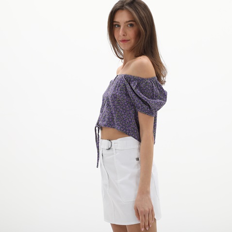 ATTRATTIVO-Γυναικείο off the shoulders cropped top ATTRATTIVO 9916285 μοβ