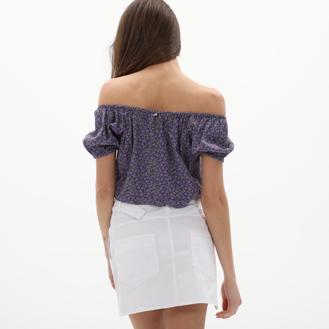 ATTRATTIVO-Γυναικείο off the shoulders cropped top ATTRATTIVO 9916285 μοβ