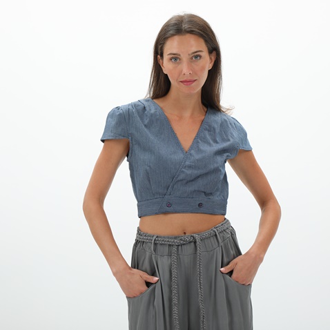 ATTRATTIVO-Γυναικείο cropped top ATTRATTIVO 9916359 μπλε