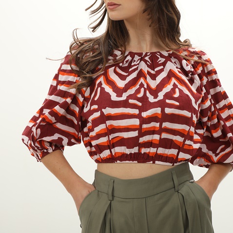 'ALE-Γυναικείο cropped top 'ALE 8916045 μπορντό