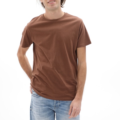 BATTERY-Ανδρικό t-shirt BATTERY 21231156 καφέ