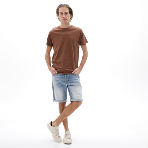 BATTERY-Ανδρικό t-shirt BATTERY 21231156 καφέ