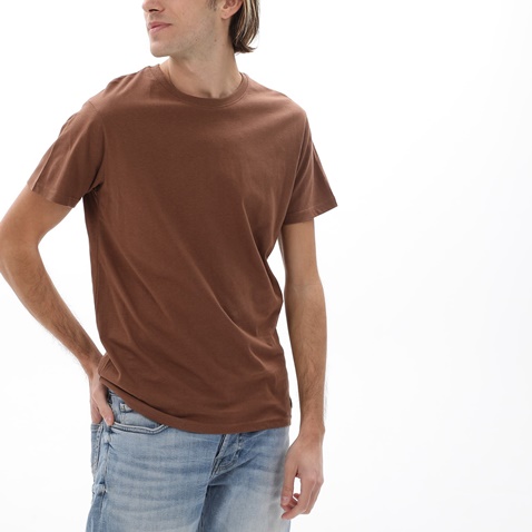 BATTERY-Ανδρικό t-shirt BATTERY 21231156 καφέ