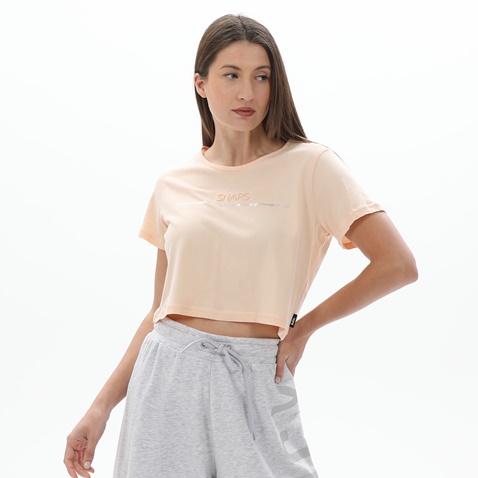 BODYTALK-Γυναικείο cropped t-shirt BODYTALK 1231-903620 σομόν