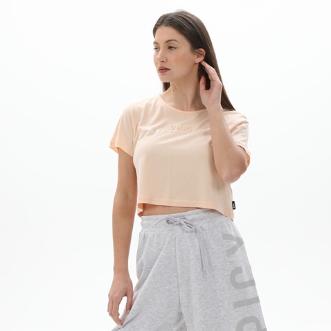 BODYTALK-Γυναικείο cropped t-shirt BODYTALK 1231-903620 σομόν