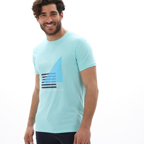 VAN HIPSTER-Ανδρικό t-shirt VAN HIPSTER 72163 τιρκουάζ