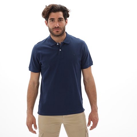 VAN HIPSTER-Ανδρική polo μπλούζα VAN HIPSTER 72250 μπλε